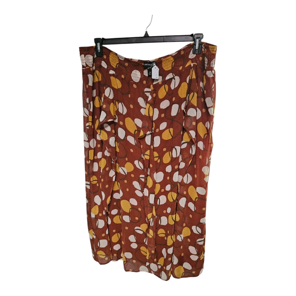 Elegant Women's Maxi Skirt in Brown and Yellow